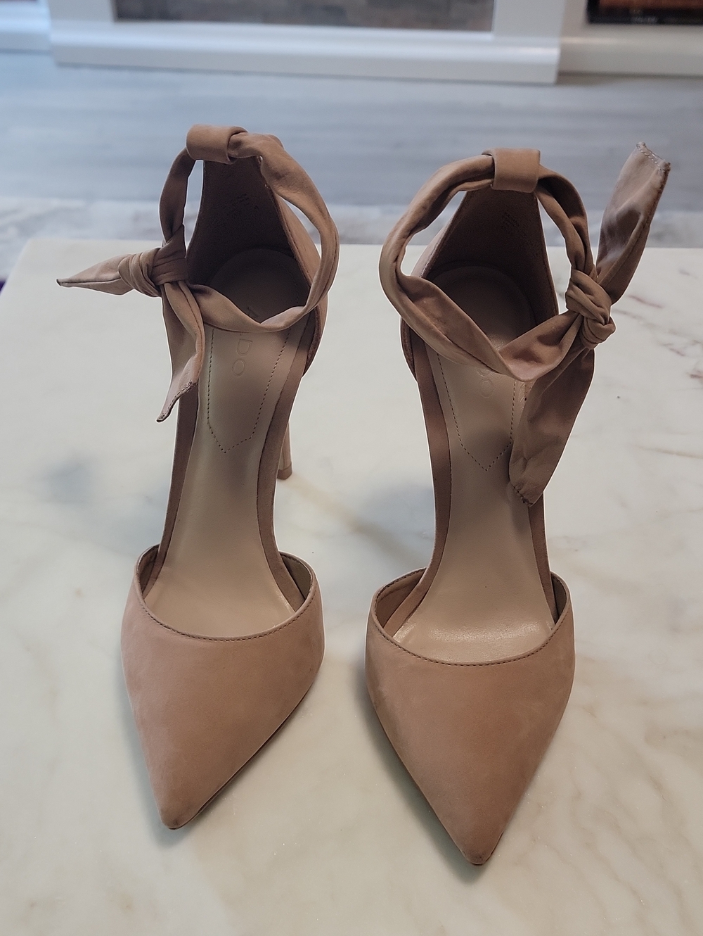 Aldo Women's Ankle-Tie Pointed Toe Pumps - Nude